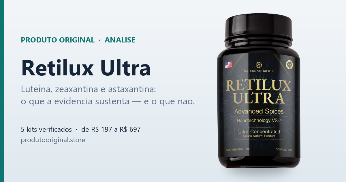 Frasco do Retilux Ultra, rotulo preto e dourado da marca Nature Nutricion, com a indicacao CONTAINS 30 ML