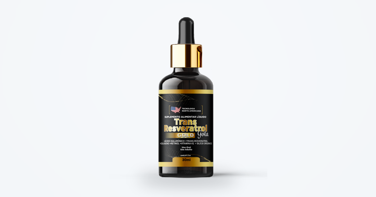 Frasco de 30 ml do Trans Resveratrol Gold Gota